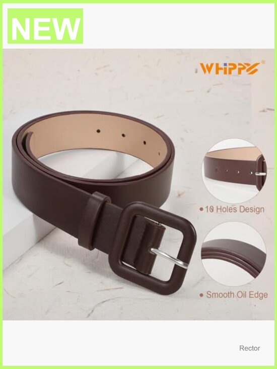 Square Buckle Faux Leather Belt for Women - Adjustable Waist Belt main image 7